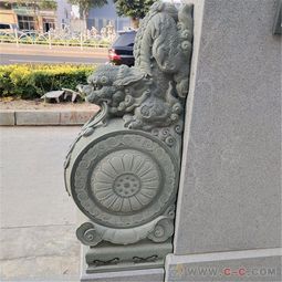 石雕拴马桩 青石仿古狮子造型，融合镇宅招财与室内装饰的艺术